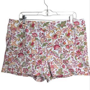 LOFT Multicolor Botanical Floral Riviera Chino Shorts Womens 12